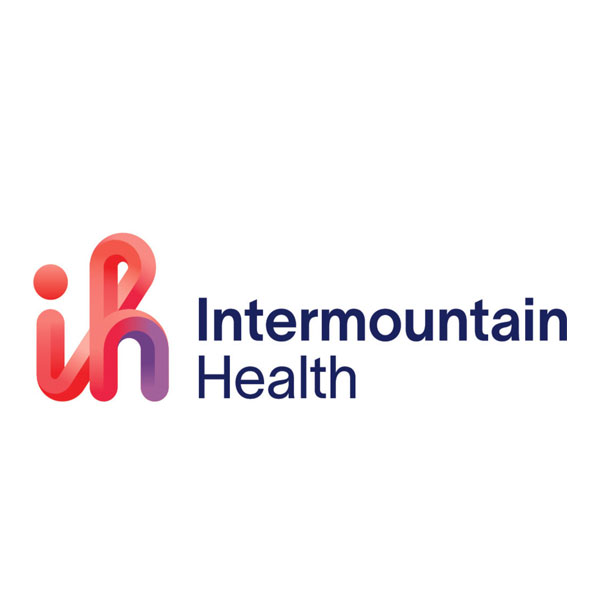 Intermountain Health logo with stylized ih in red and purple gradient.